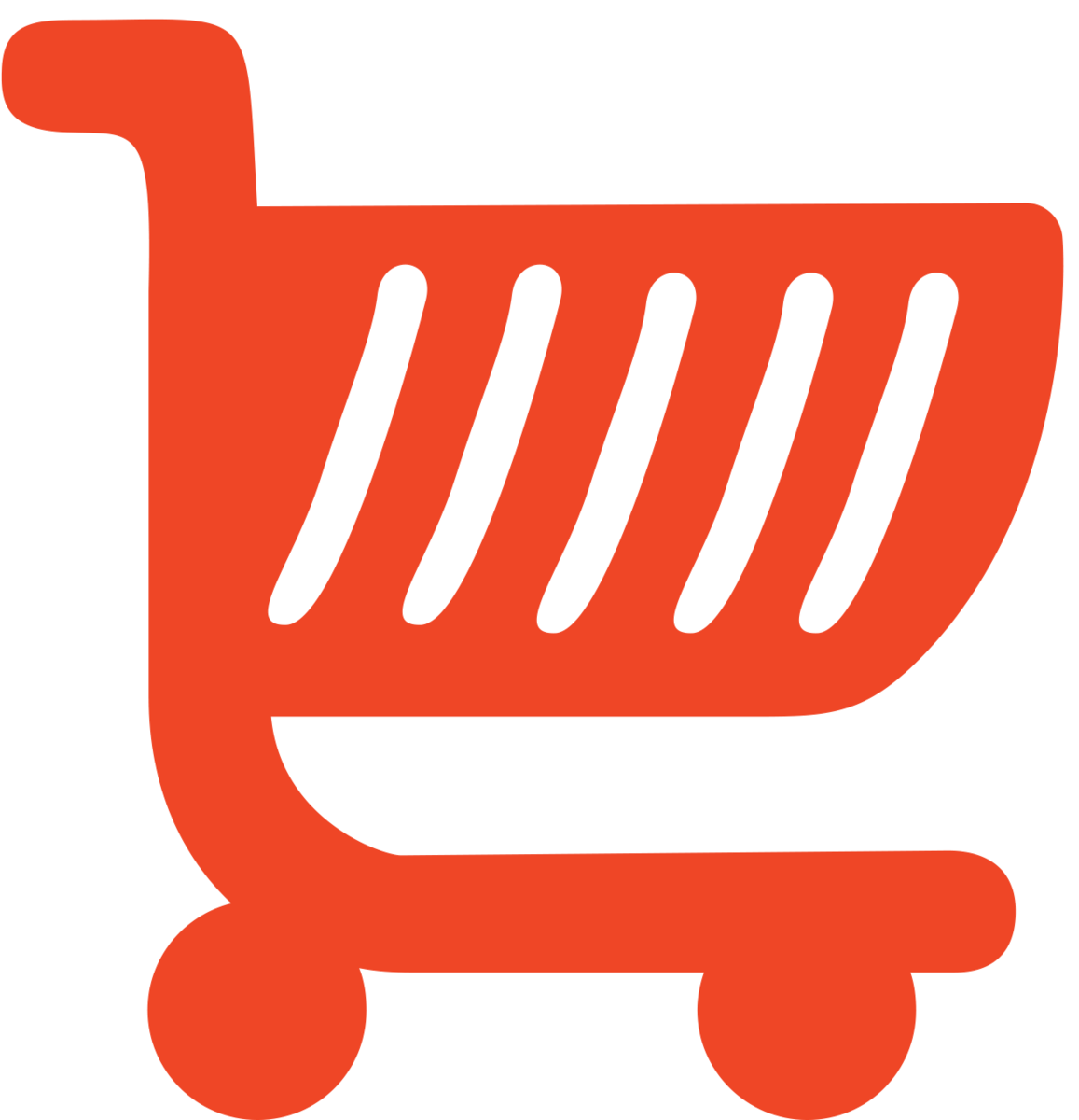 Grafisk ikon med shoppingvagn, framtagen för Sogetis digitala kanaler
