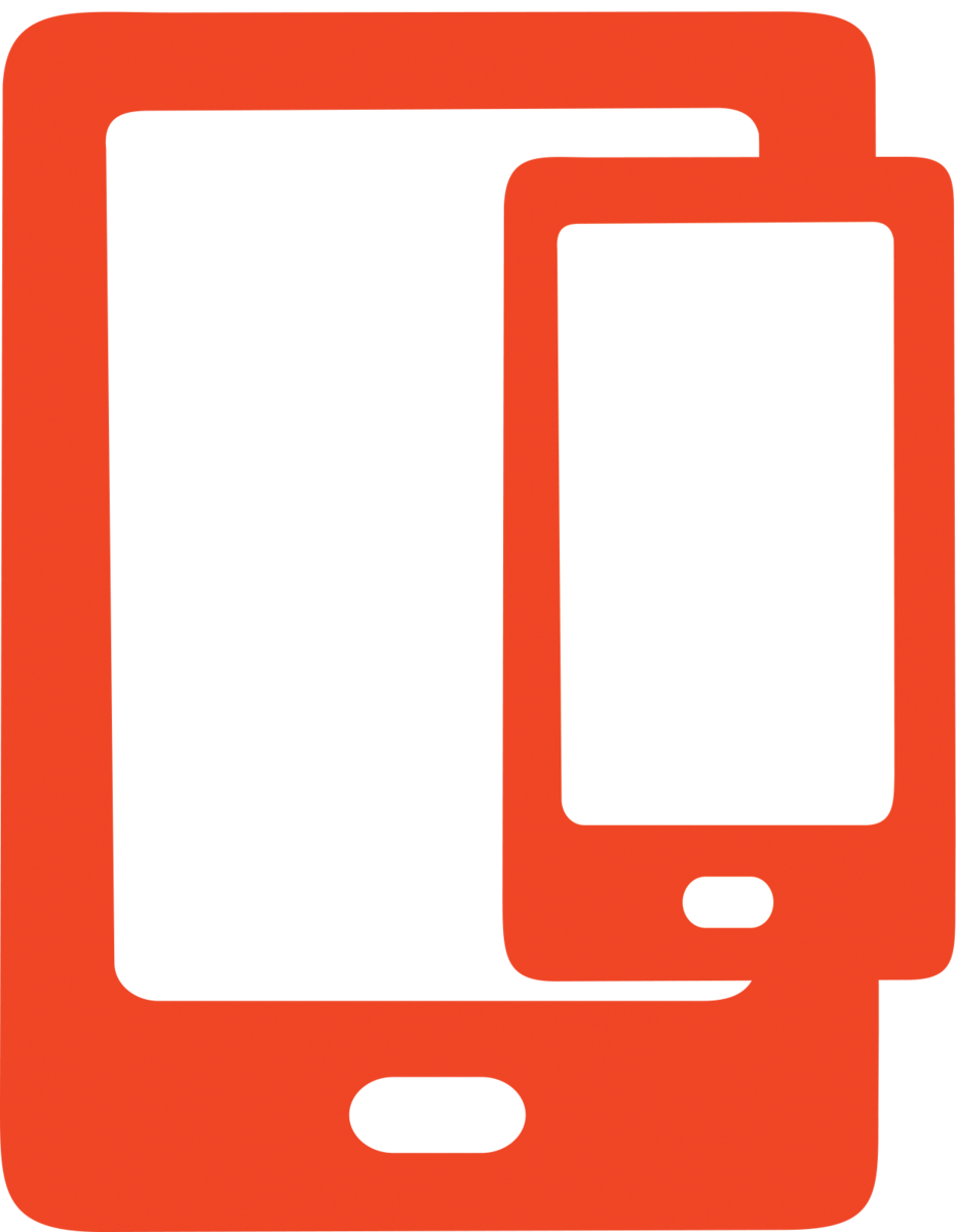 Digital ikon som föreställer en mobiltelefon, anpassad för webb och sociala medier