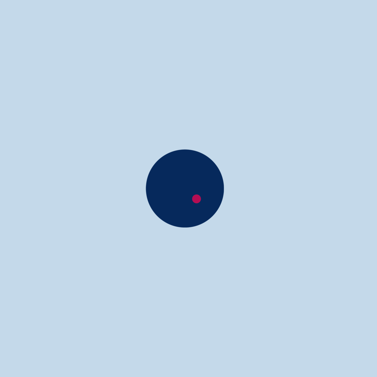 Paneos avatar i blått med viröd detalj, del av hel visuell profil.