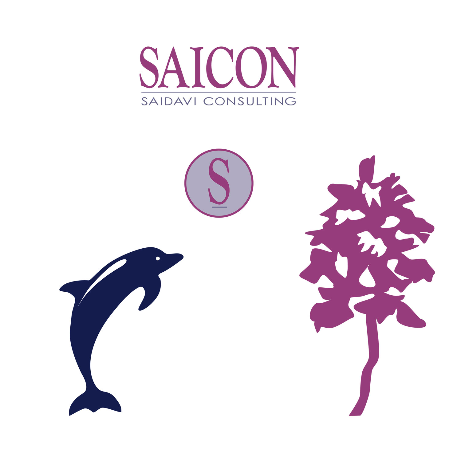 Logotyp och grafiskt mönster framtagna för SAICON Saidavi Consulting som en del av företagets visuella identitet.