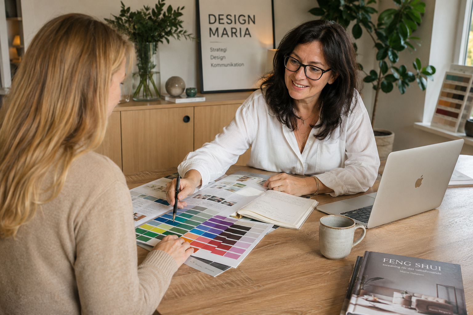 Workshop om företagets färger där en färgpalett och visuell identitet utvecklas för ett starkare varumärke.