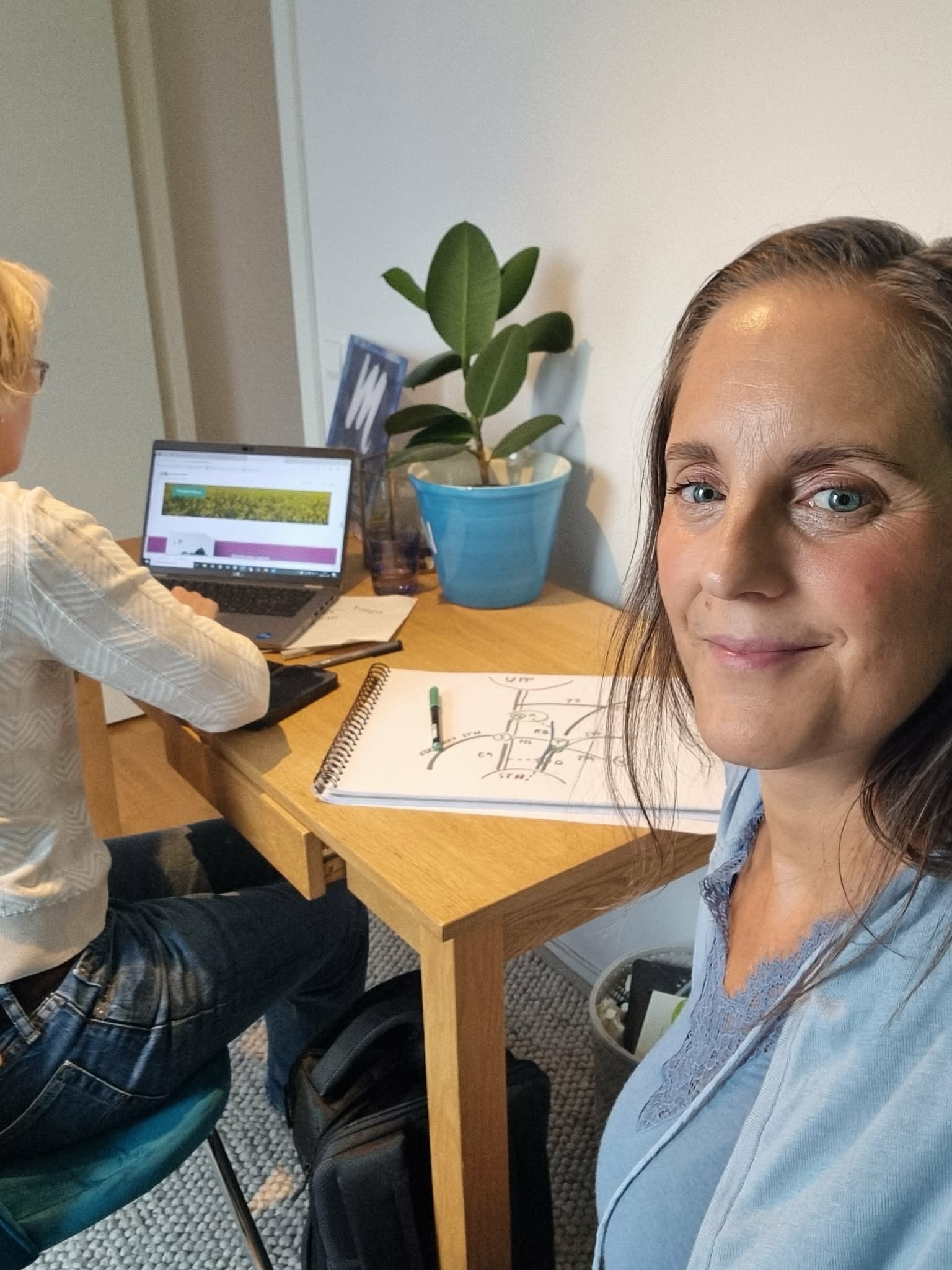 Maria Helgars i kreativ workshop med kund i rollen som creative project lead